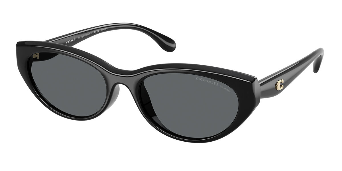 Coach HC8456D CDP42 Asian Fit Polarized 500281 Oeil de Chat Noir ...