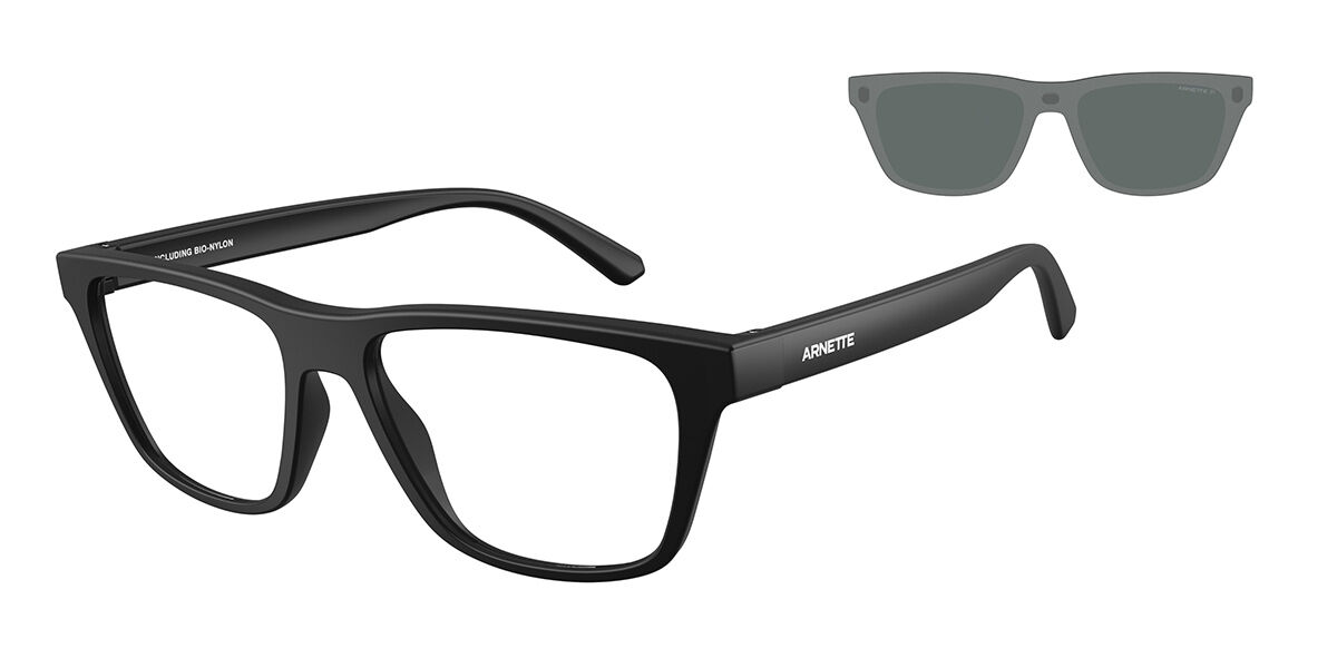 Arnette AN4376 with Clip-On 27581W Carré Noir Mat lunettes ...